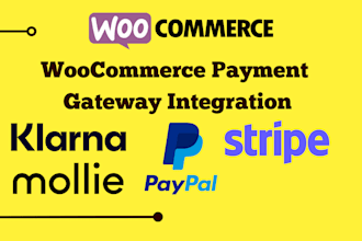 woocommerce payment gateway integration stripe, paypal, mollie, klarna etc
