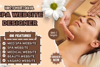 design a stunning med spa, medical spa aesthetics website with booking page