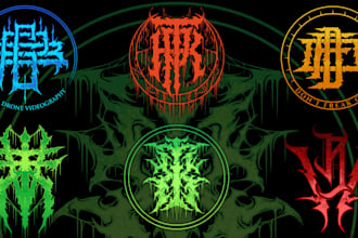 do monogram band logo,music,metal,horror,clothing,hand drawn