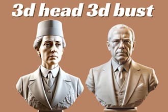 sculpt 3d head 3d bust model face character statue action figure for 3d printing