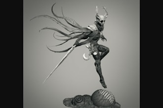 make hq action posed figurines sculpt in zbrush,dnd tabletop, mtl,wow 3d figures