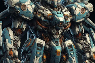 make a high quality robot, mecha concepts art illustration