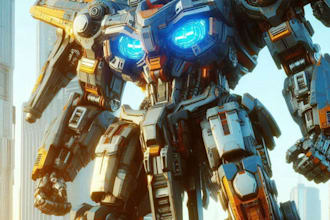 create mecha robot and concept art of futuristic mecha