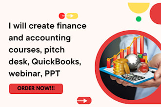 create finance and accounting courses, pitch desk, quickbooks, webinar, PPT