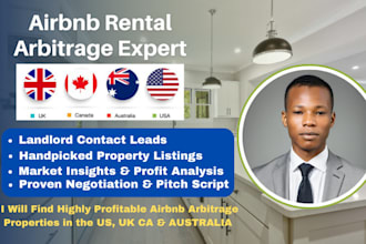find highly profitable airbnb arbitrage properties in US, UK, ca, australia