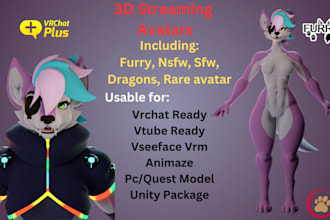 edit, optimize or create 3d furry vtuber model, vrchat avatar, nsfw game model