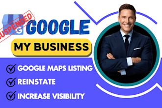 setup,reinstate and fix suspended google my business gmb on maps for local SEO