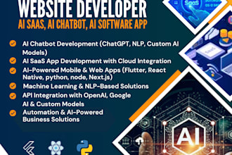 develop ai chatgpt mobile app or website ai saas app ai chatbot ai software