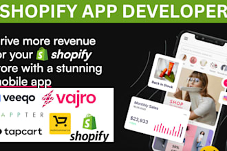 build customize veeqo vajro zappter tapcart shopify mobile app shopify app