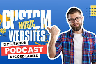 design music website for band artist dj music producer podcast on wordpress, wix