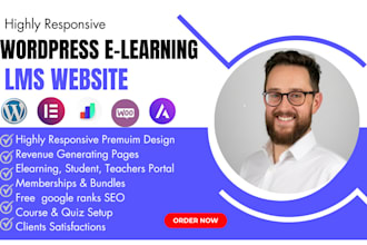 design wordpress membership elearning lms website, learndash, learnpress