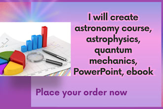 create astronomy course, astrophysics, quantum mechanics, powerpoint, ebook