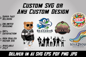 create custom svg or any custom design in vector