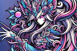 create stunning ai generated unique anime logo for you