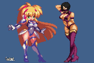do 8 bit art character or asset, rpg game sprite sheet, nsfw, pixel animated gif