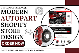 design modern auto part website autopart shopify store automated dropshipping