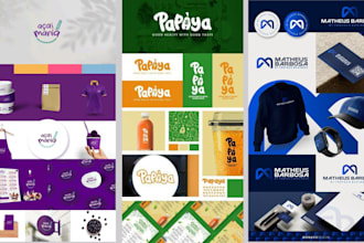 design brand identity kit, style guide minimalist business logo social media kit