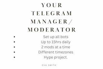 be your telegram admin moderator community manager your crypto project