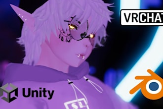 create custom vrchat avatar 3d model furry avatar vtuber vrc avatar for vrchat