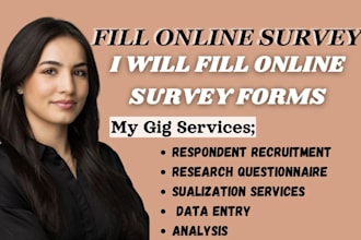 create survey and fill online survey with organic respondents