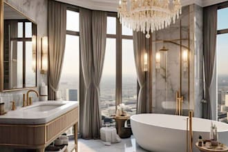 do 3d bathroom design, 3d kitchen design with 3d rendering