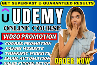 advertise online course sales udemy course promotion kajabi thinkific website