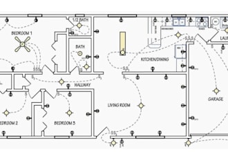 do electrical drawing in autocad, schematic and floor plan