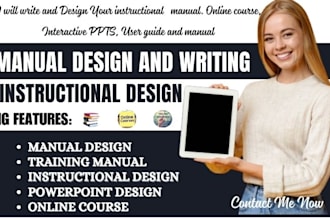 create complete online course content instructional design training manual PPT