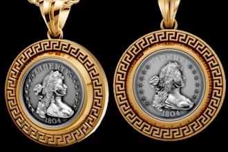 do 3d bas relief, 3d coin model, cnc 3d medallion, 3d pendant for 3d printing