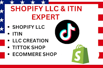 create shopify llc usa ecommerce store, itin for tittok shop llc, bank account