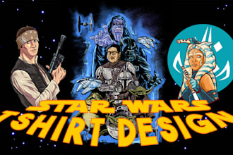 design epic star wars character and scene artwork