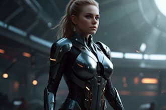 design stunning sci fi portrait art