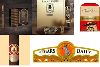 make premium cigar logo, bands, labels, brands and box or graphics design