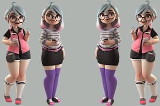 do cartoon character logo cartoon animal nft art caricature avatar 3d model