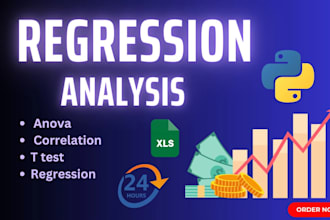 help with regression, correlation analysis, experimental design, anova, t test