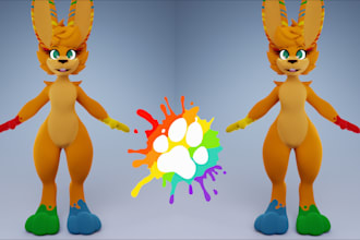 create custom vrchat avatar 3d model furry vrchat avatar for second life