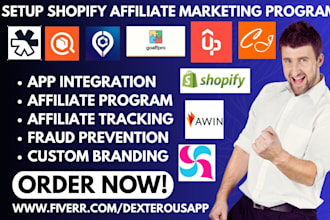 setup shopify affiliate marketing tracking goaffpro uppromote cj awin candy apps