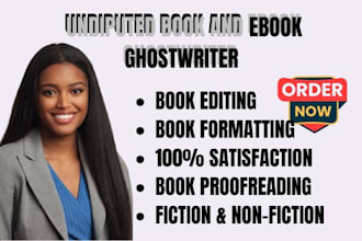 ghostwrite 50,000 words ebook fiction or nonfiction as a pro book writer