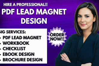 design PDF lead magnet, checklist, ebook design, and workbook