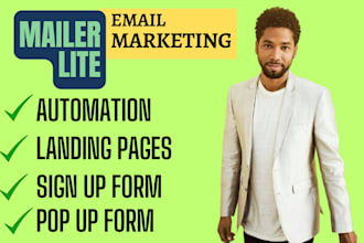 set up mailerlite email marketing, automation, landing pages and forms