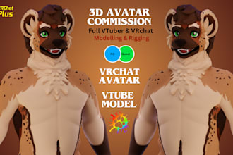 do realistic vrchat avatar, 3d furry model, nsfw vtuber for vseeface or animaze