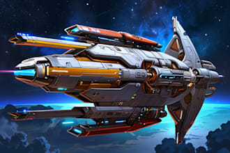 make best sci fi art spaceship or any vehicle design for you