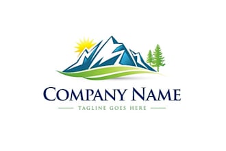 design unique nature mountain logo