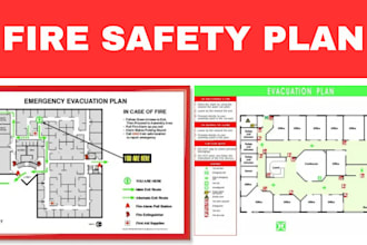 design evacuation plan emergency fire safety exit plan and fire sprinkler system