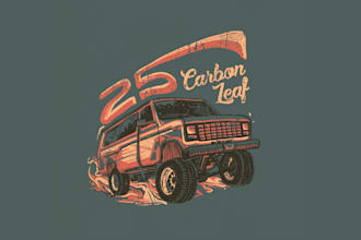 design off road van carbon leaf logo