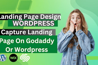 develop a lead capture landing page on godaddy or wordpress