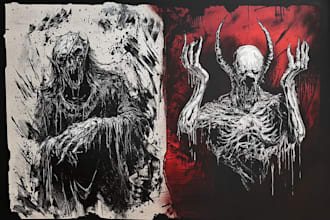 create dark art illustration