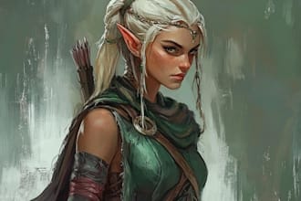 draw d and d character art and fantasy illustration