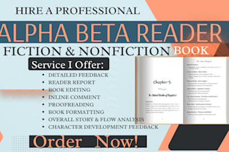 beta read fiction nonfiction novel critique and provide feedback on your writing