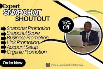 do snapchat shoutout promotion, business promotion, share link and shopify sales